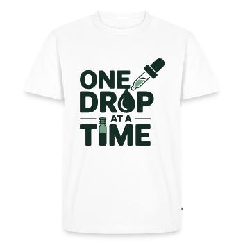 Homeopathy One Drop At A Time Professional Gear  - Men's Premium Organic T-Shirt - white - Front - Nico (187cm)