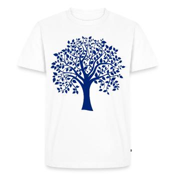 Silhouette de base bleue à imprimé Jumbo Tree - T-shirt Premium bio Homme - blanc - Devant - Nico (187cm)