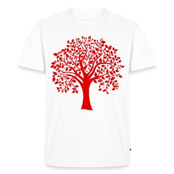 Silhouette base d’arbre jumbo rouge à motif - T-shirt Premium bio Homme - blanc - Devant - Nico (187cm)