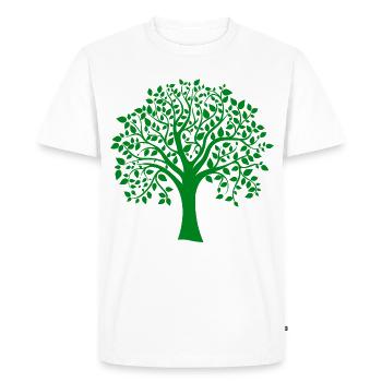 Silhouette de base verte à imprimé Jumbo Tree - T-shirt Premium bio Homme - blanc - Devant - Nico (187cm)