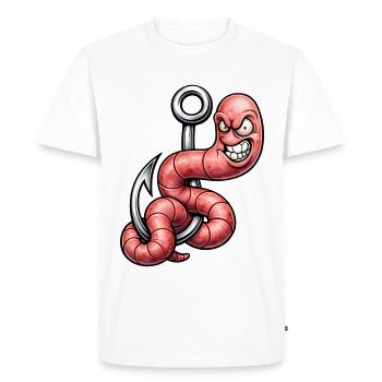 Ver en colère sur le crochet – Dessin de dessin animé - T-shirt Premium bio Homme - blanc - Devant - Nico (187cm)