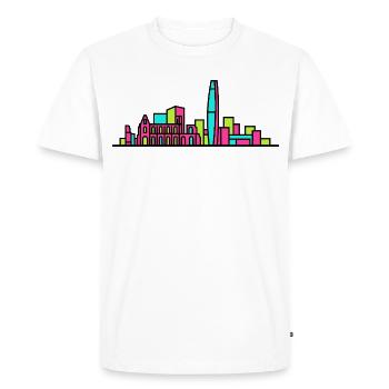 Reading City Skyline Blade Building Modern Art - Men's Premium Organic T-Shirt - white - Front - Nico (187cm)