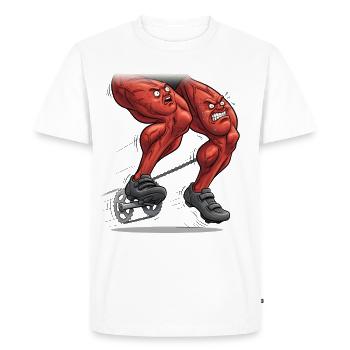 Vélo de route Vélo Vélo Sport Vélo VTT - T-shirt Premium bio Homme - blanc - Devant - Nico (187cm)