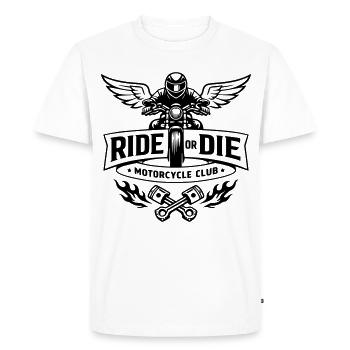 Ride or die - Motorcycle club - T-shirt Premium bio Homme - blanc - Devant - Nico (187cm)