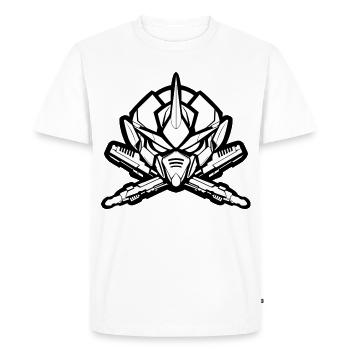 One Bulky Mech - Tête de logo v2 - T-shirt Premium bio Homme - blanc - Devant - Nico (187cm)