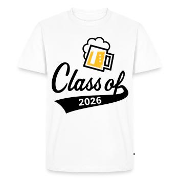 Promotion 2026 (Promotion diplômée / Bière / 2C POS) - T-shirt Premium bio Homme - blanc - Devant - Nico (187cm)