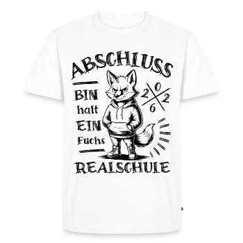 Graduation 2026 Realschule - I'm just a fox - Men's Premium Organic T-Shirt - white - Front - Nico (187cm)