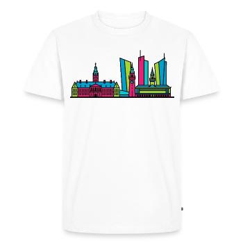 La silhouette de La Haye de La ville de Binnenhof Art moderne en ligne - T-shirt Premium bio Homme - blanc - Devant - Nico (187cm)