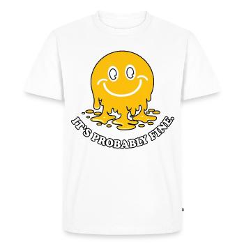 Mème du sourire fondant - T-shirt Premium bio Homme - blanc - Devant - Nico (187cm)