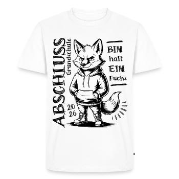 Remise des diplômes de l’école primaire 2026 - Je ne suis qu’un renard - T-shirt Premium bio Homme - blanc - Devant - Nico (187cm)