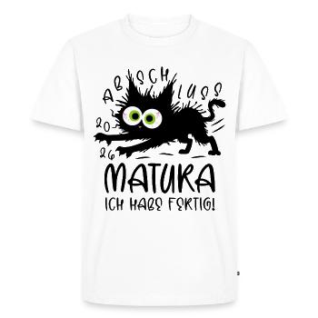 Matura 2026 I'm done cat - Men's Premium Organic T-Shirt - white - Front - Nico (187cm)