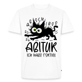 Abitur 2026 I'm done cat - Men's Premium Organic T-Shirt - white - Front - Nico (187cm)