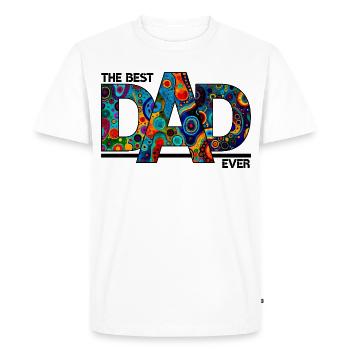 Le meilleur papa de tous les temps - Typographie colorée et audacieuse - T-shirt Premium bio Homme - blanc - Devant - Nico (187cm)