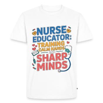 Formation d’éducateurs infirmiers Calm Nurse Practitioner - T-shirt Premium bio Homme - blanc - Devant - Nico (187cm)