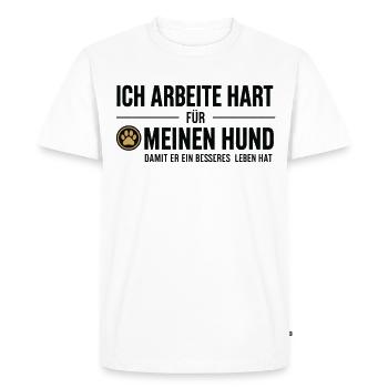 Hard work for my dog - Men's Premium Organic T-Shirt - white - Front - Nico (187cm)