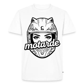 casque motarde - T-shirt Premium bio Homme - blanc - Devant - Nico (187cm)