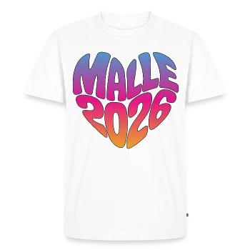 Malle Malle 2026 - T-shirt Premium bio Homme - blanc - Devant - Nico (187cm)
