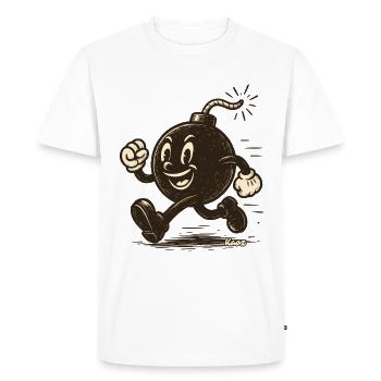 Running cartoon bombshell - Men's Premium Organic T-Shirt - white - Front - Nico (187cm)