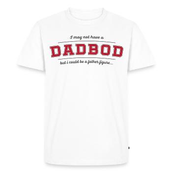 Corps de père Figure paternelle T-shirt jeu de mots (Changement de couleur !) - T-shirt Premium bio Homme - blanc - Devant - Nico (187cm)