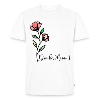 Fleurs de la fête des mères Merci Maman - T-shirt Premium bio Homme - blanc - Devant - Nico (187cm)