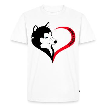 Dog silhouette with heart and soul - Men's Premium Organic T-Shirt - white - Front - Nico (187cm)