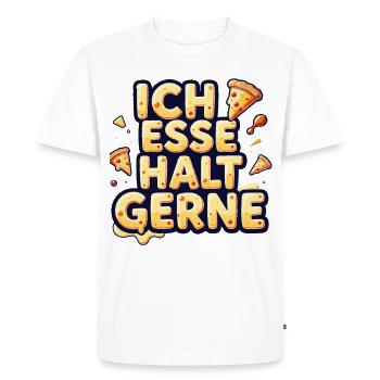 J’aime juste manger de la pizza - T-shirt Premium bio Homme - blanc - Devant - Nico (187cm)