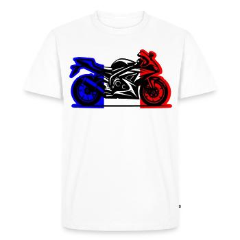 moto france 2026 - T-shirt Premium bio Homme - blanc - Devant - Nico (187cm)