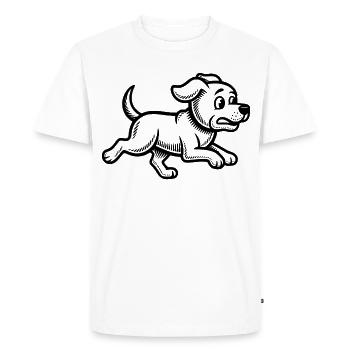 Running Dog Running Puppy Dog Walk - Men's Premium Organic T-Shirt - white - Front - Nico (187cm)