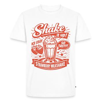 Milkshake à la fraise : design rétro des années 50 - T-shirt Premium bio Homme - blanc - Devant - Nico (187cm)