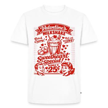 Milkshake de la Saint-Valentin des années 50 pour amoureux - T-shirt Premium bio Homme - blanc - Devant - Nico (187cm)