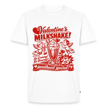 Milkshake de la Saint-Valentin des années 50 pour amoureux - T-shirt Premium bio Homme - blanc - Devant - Nico (187cm)