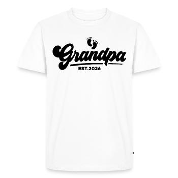Grand-père 2026 - Grand-père fier - Idée de cadeau - T-shirt Premium bio Homme - blanc - Devant - Nico (187cm)