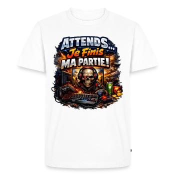 Hold on... I'm finishing my game - Men's Premium Organic T-Shirt - white - Front - Nico (187cm)