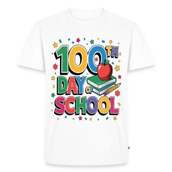 Célébration du 100e jour d’école - T-shirt Premium bio Homme - blanc - Devant - Nico (187cm)