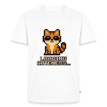 Chargement de Cuteness Pixel Cat - T-shirt Premium bio Homme - blanc - Devant - Nico (187cm)
