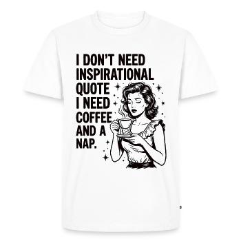 Real Coffee Love Nap Statement - Men's Premium Organic T-Shirt - white - Front - Nico (187cm)
