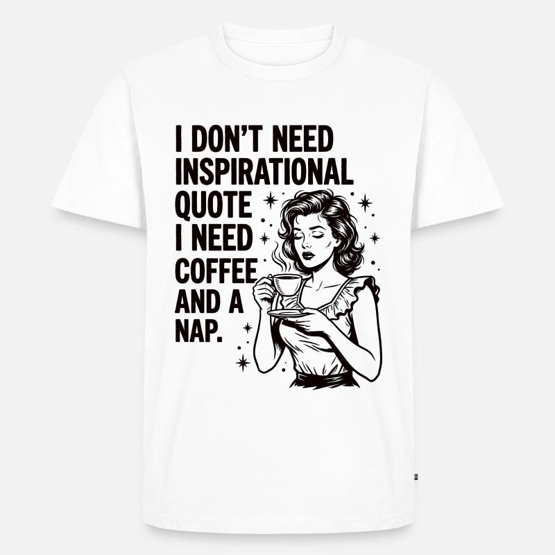 Echte Kaffeeliebe Nickerchen Statement - Männer Premium Bio T-Shirt - Weiß