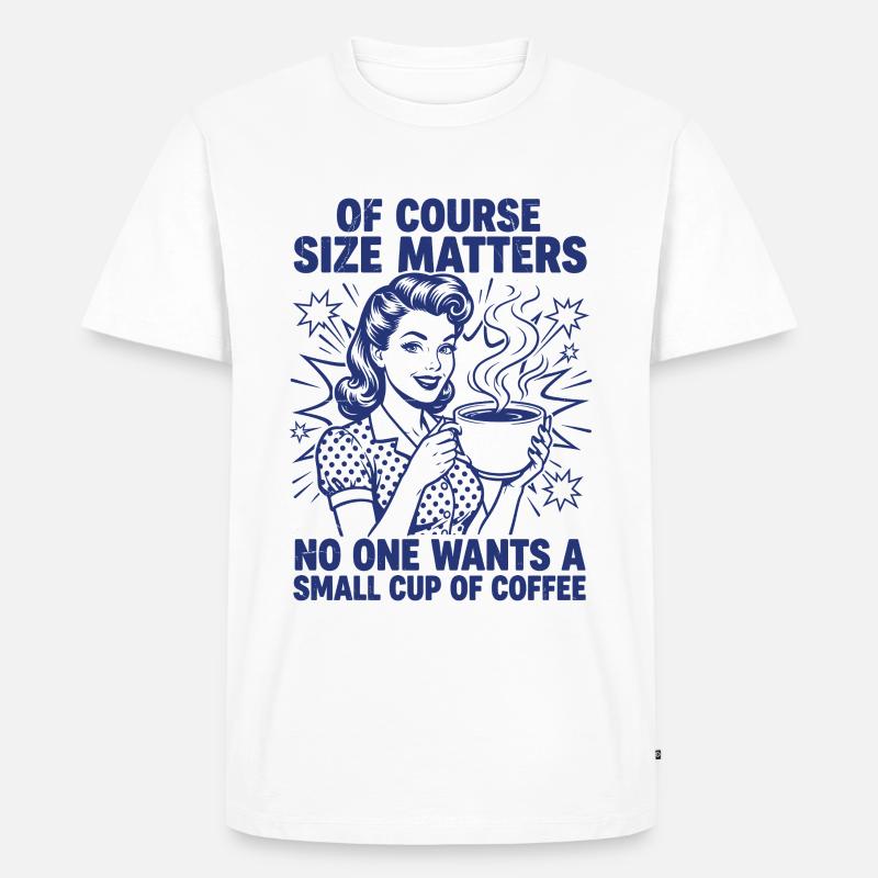 Kaffee Größe Matters Retro Statement - Männer Premium Bio T-Shirt - Weiß