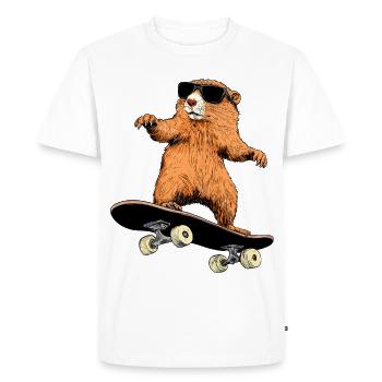 Marmot Skater - Men's Premium Organic T-Shirt - white - Front - Nico (187cm)
