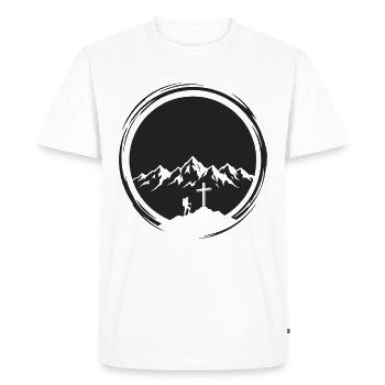 Summit Cross Hiking Mountains Summits Mountaineers Nature - Men's Premium Organic T-Shirt - white - Front - Nico (187cm)