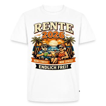 Pension 2026 - Men's Premium Organic T-Shirt - white - Front - Nico (187cm)