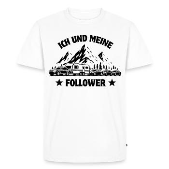 Moi et mes abonnés - Caravane - Embouteillage en sidecar - T-shirt Premium bio Homme - blanc - Devant - Nico (187cm)