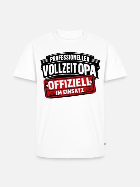 Offiziell im Einsatz: Profi-Opa - Männer Premium Bio T-Shirt - Weiß