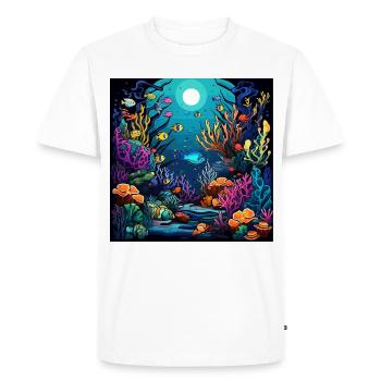 Monde sous-marin du récif corallien - T-shirt Premium bio Homme - blanc - Devant - Nico (187cm)