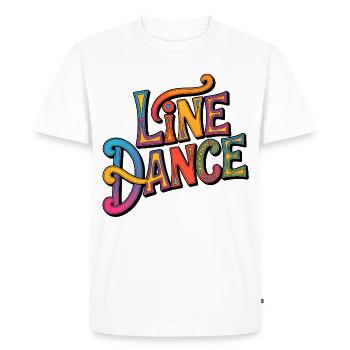 Line Dance Western Lettering - Men's Premium Organic T-Shirt - white - Front - Nico (187cm)