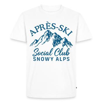 Après Ski Social Club Alpes bernoises - T-shirt Premium bio Homme - blanc - Devant - Nico (187cm)