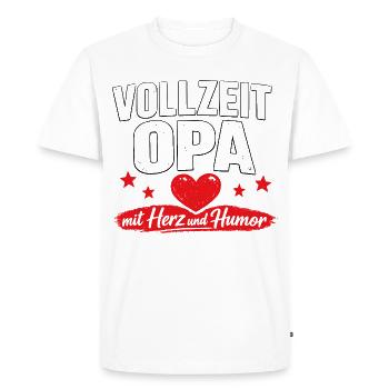 Motif cœur et humour avec des étoiles - T-shirt Premium bio Homme - blanc - Devant - Nico (187cm)
