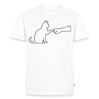 Cat Dad Cat Lover Cat Fist Team - Men's Premium Organic T-Shirt - white - Front - Nico (187cm)