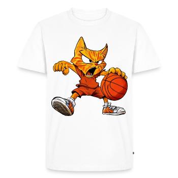 Basket-Cats - Cool Cat - T-shirt Premium bio Homme - blanc - Devant - Nico (187cm)