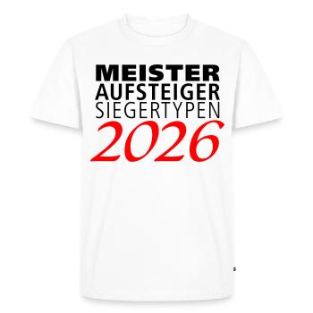 Champions, climbers, winners in 2026 - Men's Premium Organic T-Shirt - white - Front - Nico (187cm)